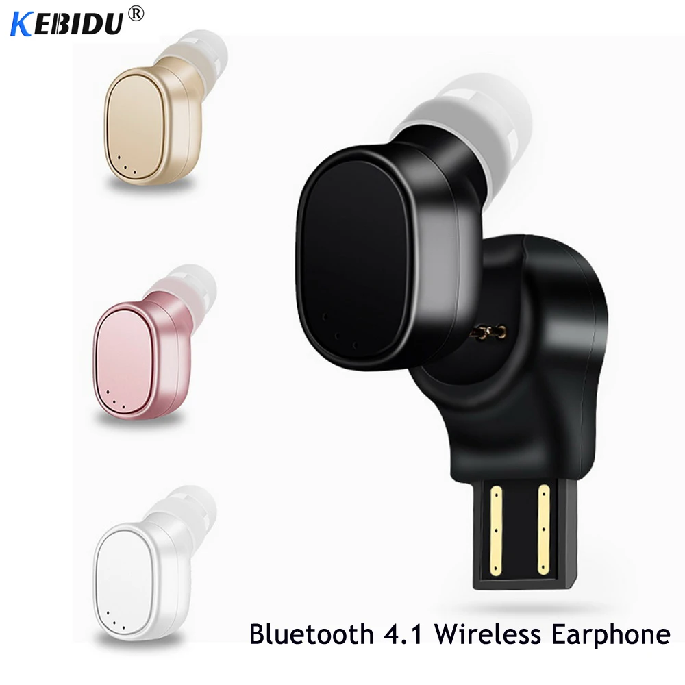 Kebidu Беспроводная bluetooth гарнитура мини наушники портативные USB магнитные для