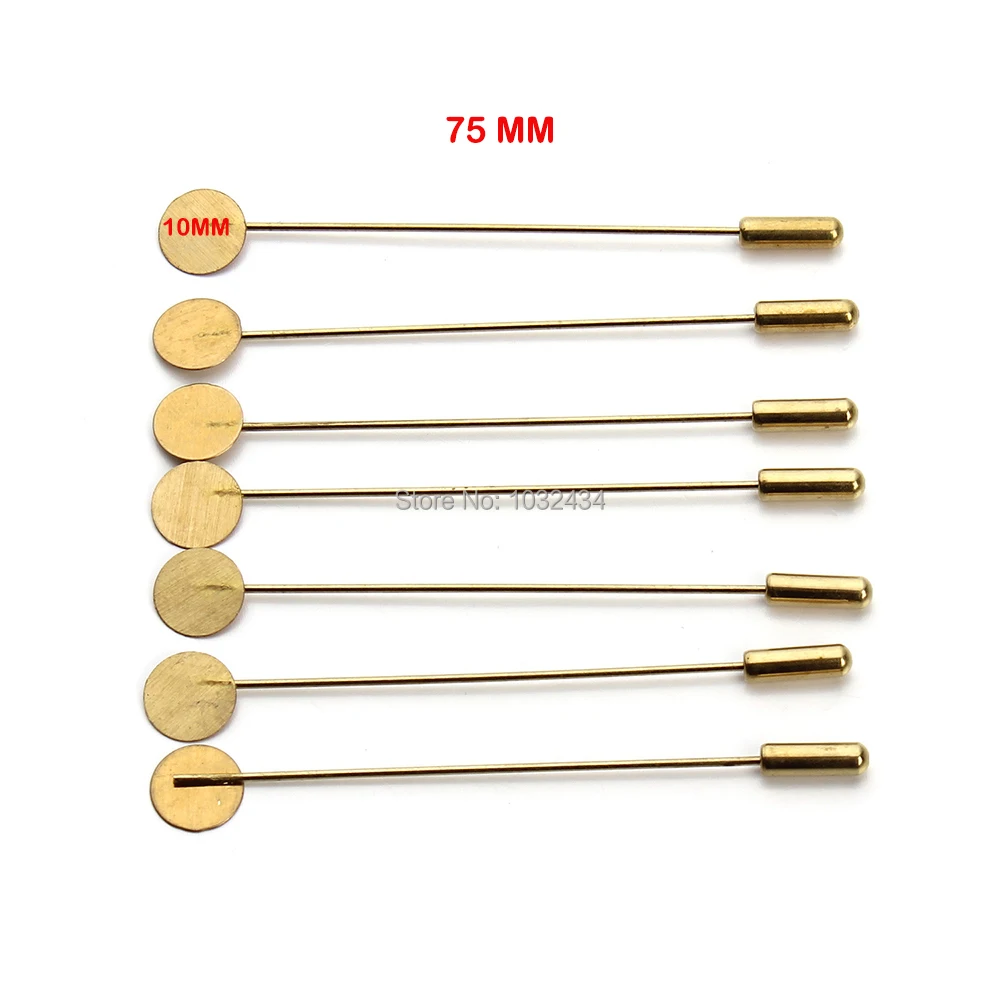 

100 pcs/lot Gold Color Safety Pin Brooches Base With Flat Tip Pad Stopper For Woman DIY Jewelry Supplies