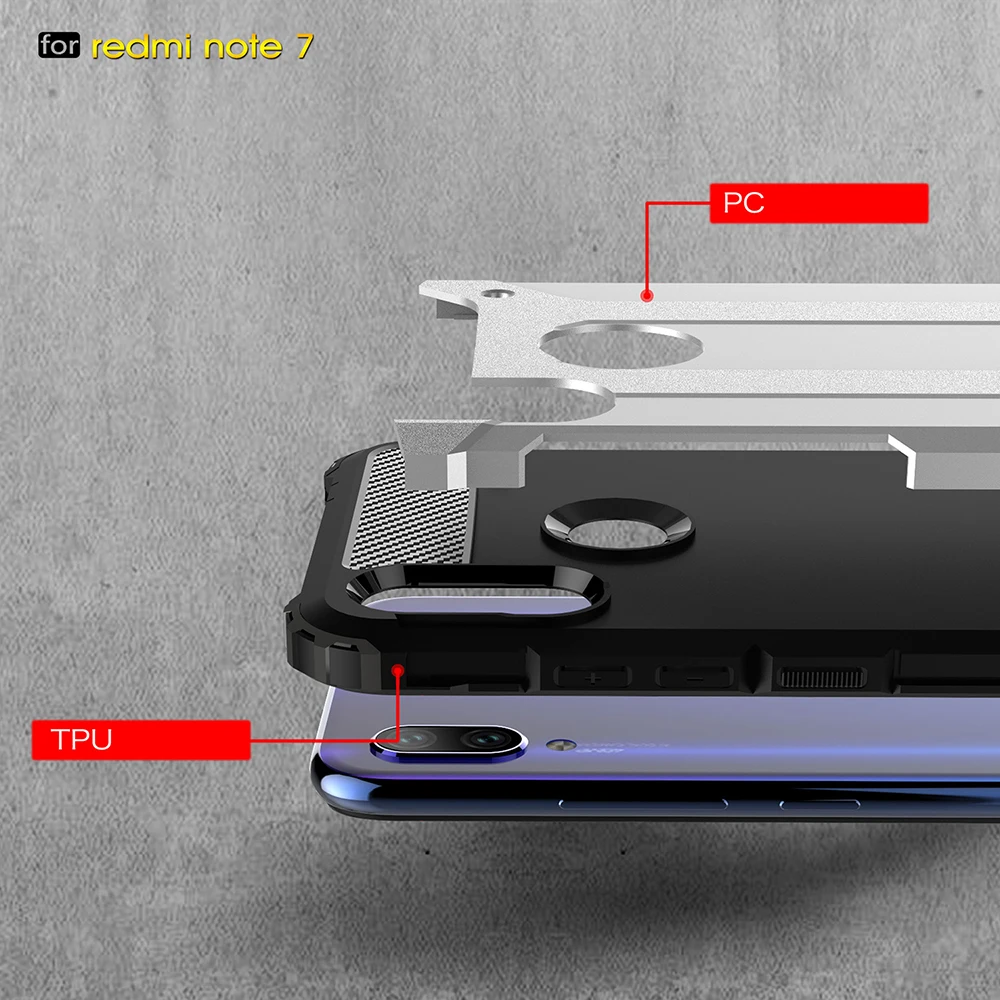 Чехол для телефона Xiaomi Redmi Note 7 полное покрытие армированный жесткий