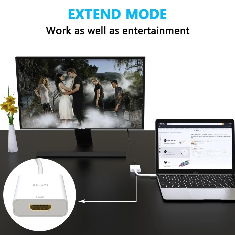 ICZI USB 3 1 Тип C Thunderbolt к HDMI конвертер для MacBook iMac 2017 samsung S8 S9 Note 9 huawei mate 20 P20|digital cable|hdmi