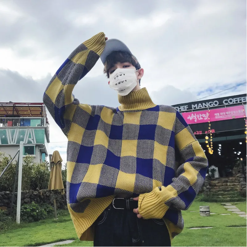 Зимний новый бутик Мужская рубашка теплый простой Свободный Повседневный свитер