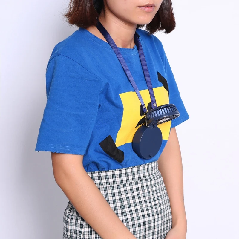 Портативный вентилятор мини портативный наружный для ожерелья 3 скорости 180