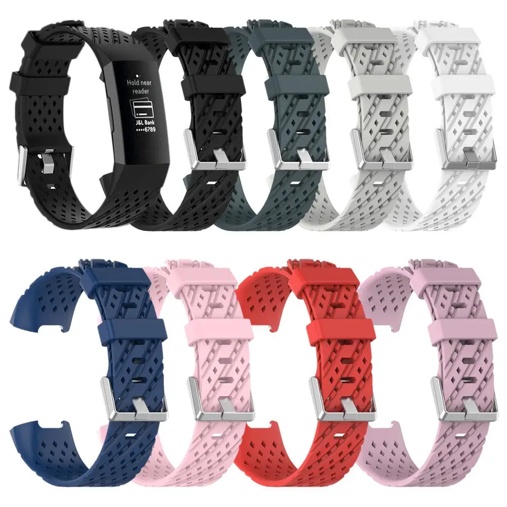Новый ремешок для умных часов Силиконовый Fitbit Charge3 текстурный умный