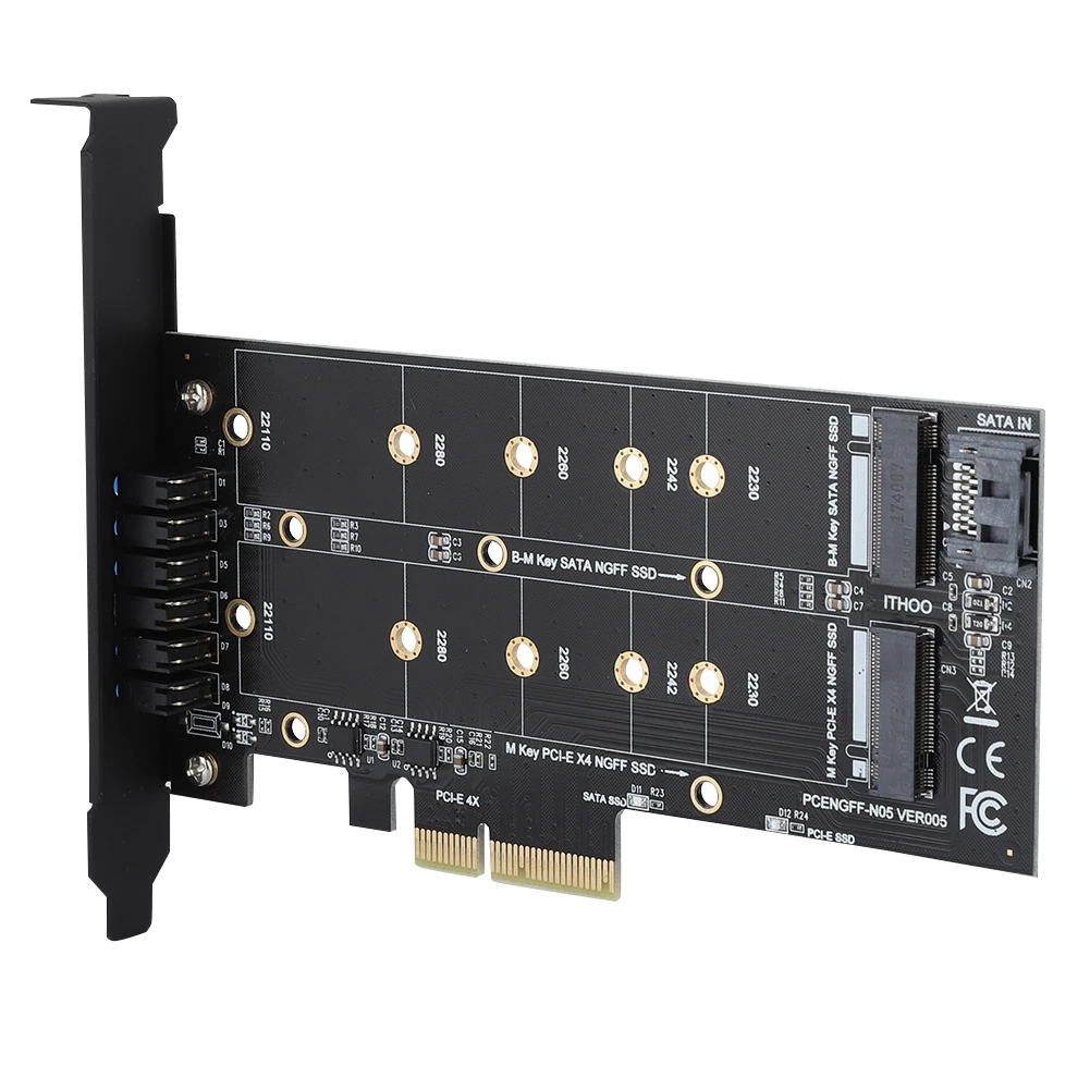 Новый PCI E 4X NGFF адаптер PCIe карты b ключ + М M.2 NVME двойной Интерфейс с светодиодный