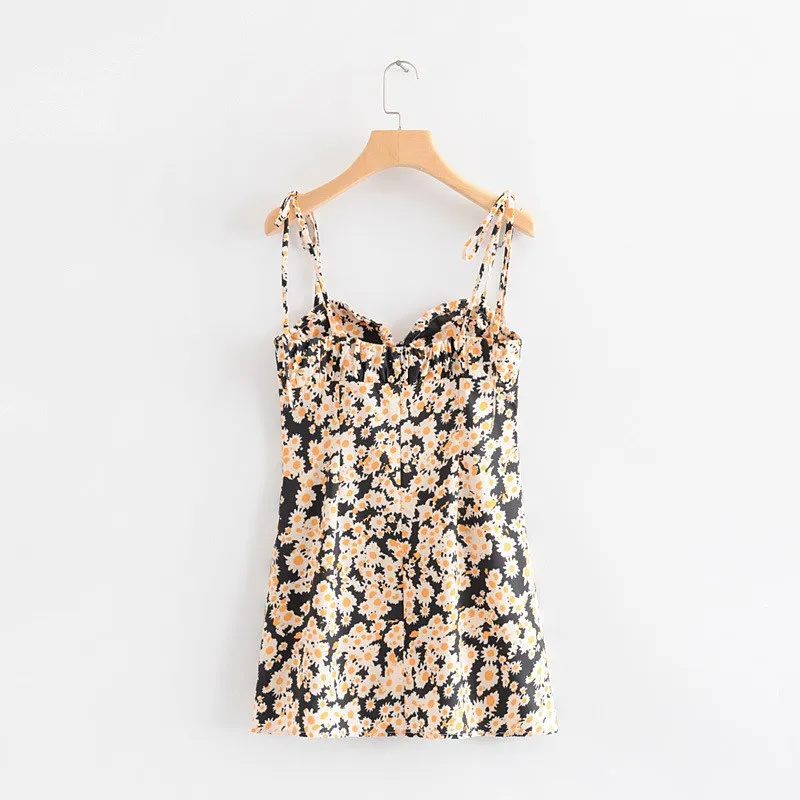 Модное женское облегающее мини-платье с цветочным принтом летнее платье без