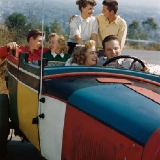 Пары путешествующие в печати плакат с изображением автомобиля (18x24)|Таблички и