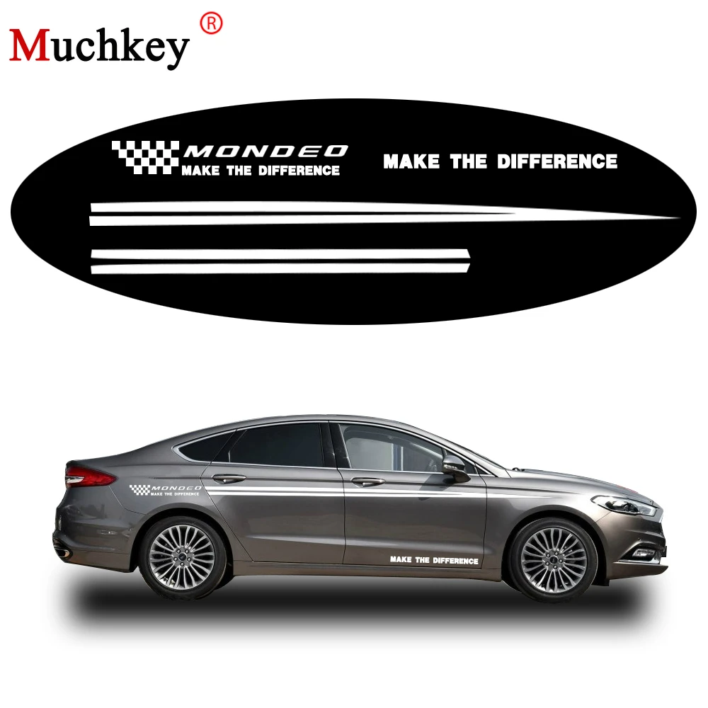 

Hatchback Decals For Ford Mondeo Car Side Body Decal Word Stickers Custom Car Decals DIY Decoration Stickers Car Styling 280cm