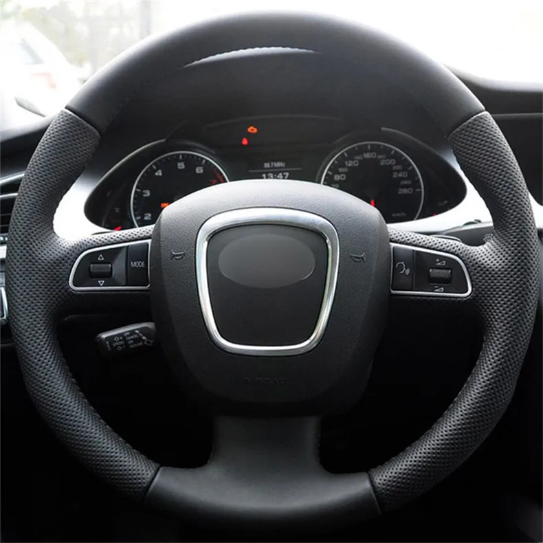 Кожаный чехол для руля Audi A3 8P 2008 13 A4 B8 10 A5 A6 C6 2007 11|Чехлы на руль| |