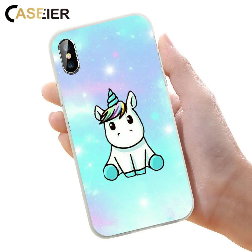CASEIER милый чехол для телефона с рисунком iPhone 7X6 S Мягкий силиконовый 6 6S 7 8 Plus X 5 5S SE
