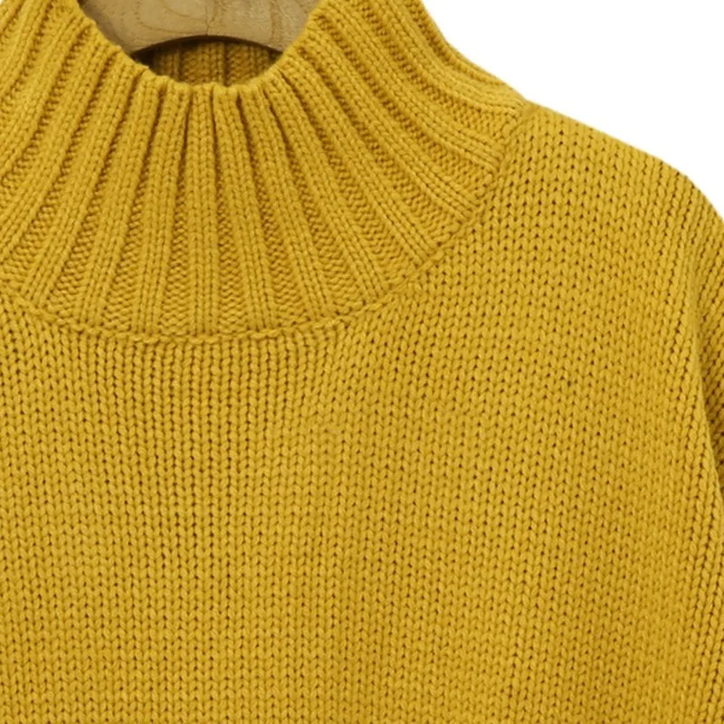 CHICEVER 2019 Spring Women's Sweater Tops Female Half Turtleneck Long Sleeve Loose Asymmetric Hem Sweaters Fashion Sweet Clothes | Женская