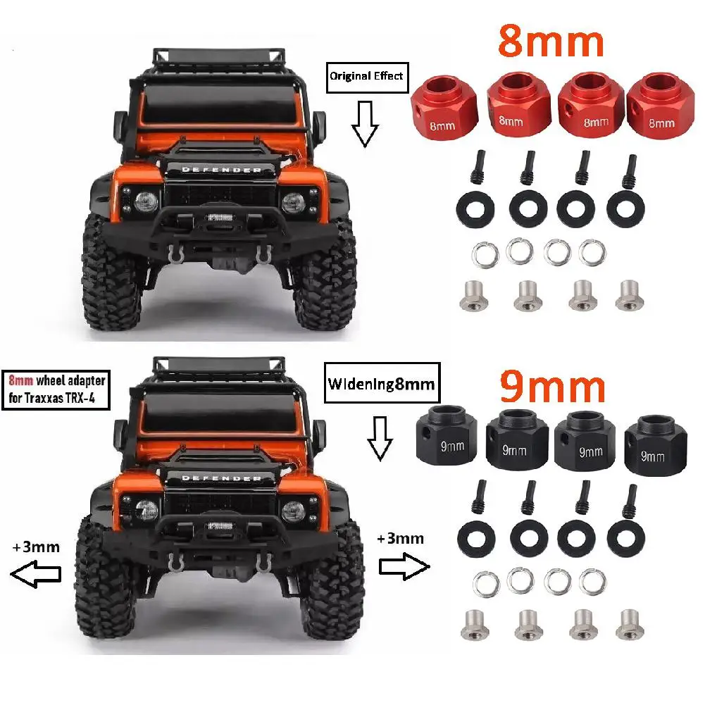 LeadingStar автомобиля 8 мм/9 мм расширить набор адаптеров для 1/10 TRAXXAS TRX-4 TRX4 RC колеса