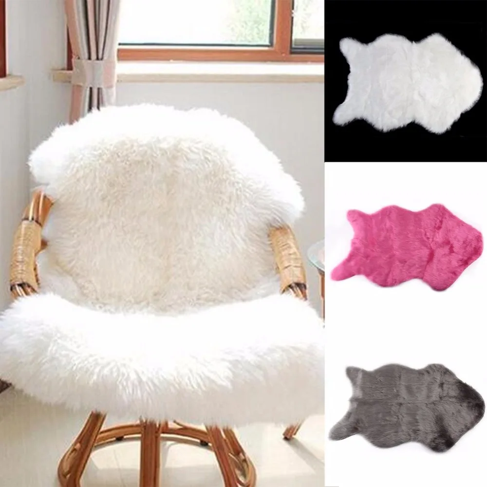 60x40cm Super Soft Faux Sheepskin Washable Carpet Warm Hairy Seat Pad Fluffy Rugs Fur Mats 30 | Дом и сад