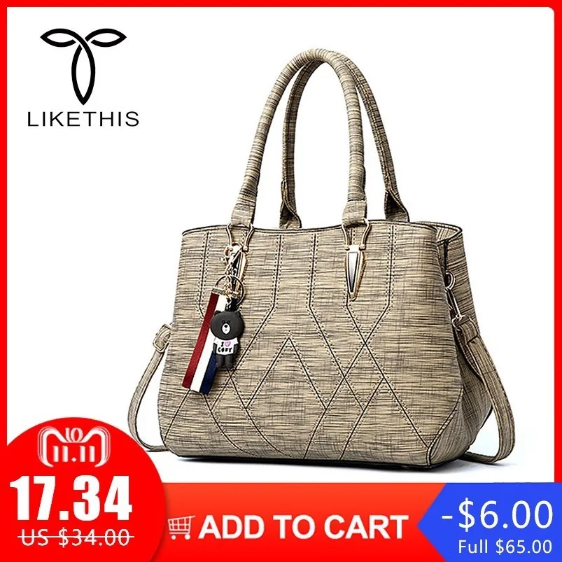 

LIKETHIS Women Shoulder Tote Bags Large Capacity Lady Bag Messenger Bags Bolsa Hardware Ornaments Handbag Borse Da Donna Tassen