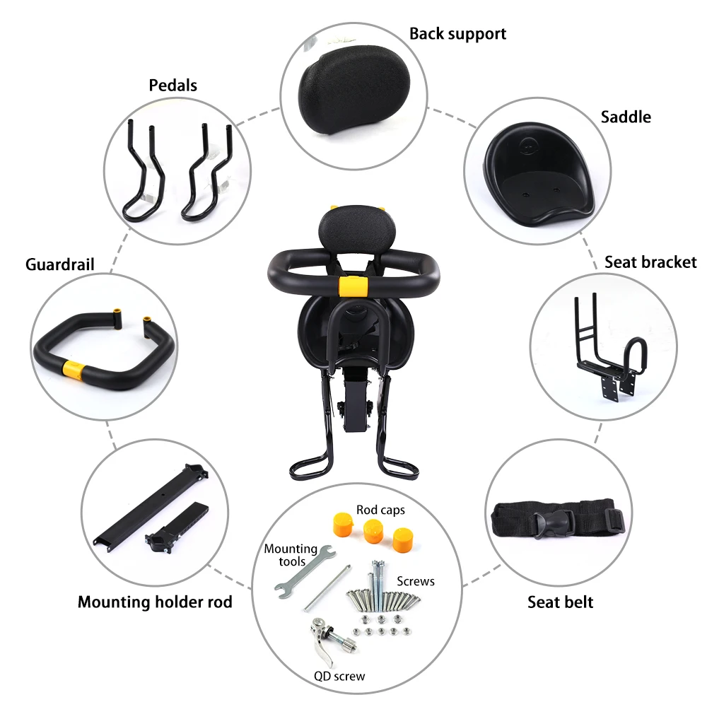Безопасное детское Велосипедное Сиденье переднее сиденье седло с педалью для