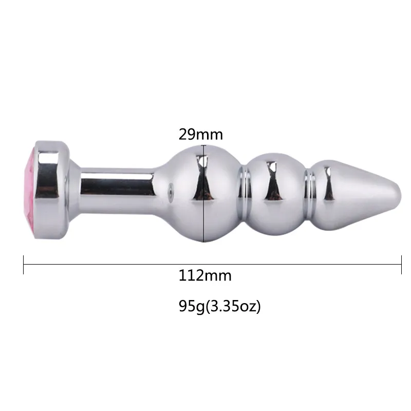 Sex Toys Metal Anal Beads Plug Crystal Jewelry Butt Stimulation Prostate Massager Adult Product Toy For Woman Man |