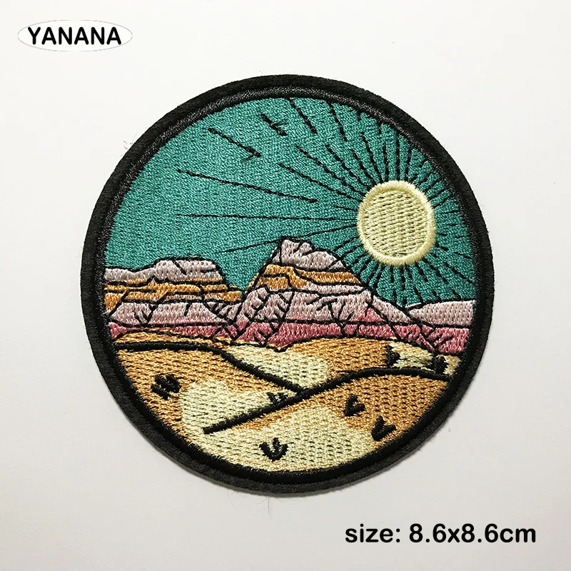 

landscape embroidery with badges Iron on High-quality Patches for Clothing DIY