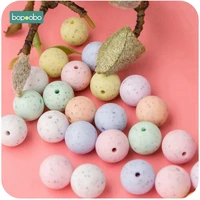 bopoobo 100pc silicone beads 15mm diy starter kits strengthening tooth training silicone beads baby accessories non toxic