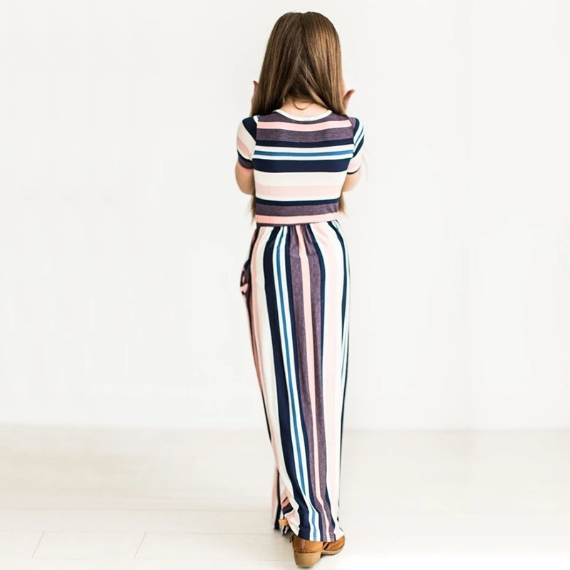 2018 Summer Fashion Rainbow Stripe Beach Dress Baby Girl Clothes Princess Dresses | Детская одежда и обувь