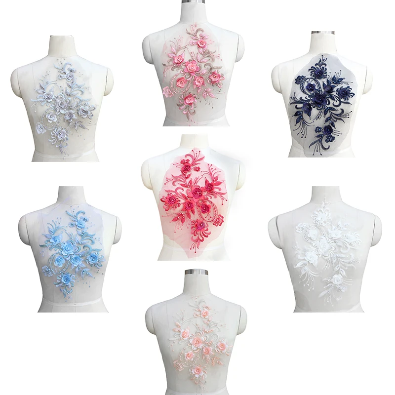 Кружевная ткань 1 шт. тонкая 3D Цветочная аппликация воротник с вырезом аксессуары