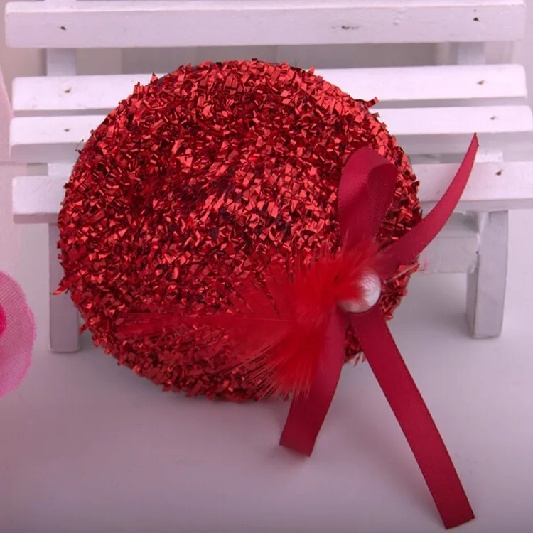 Имитация симпатичного Billy Cock заколка для волос аксессуары девочек перо лента