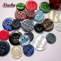 niucky buttons 15mm 20mm classic foundation 4 holes broad edge resin pearlescent sweater suit buttons for uniforms r0201 061