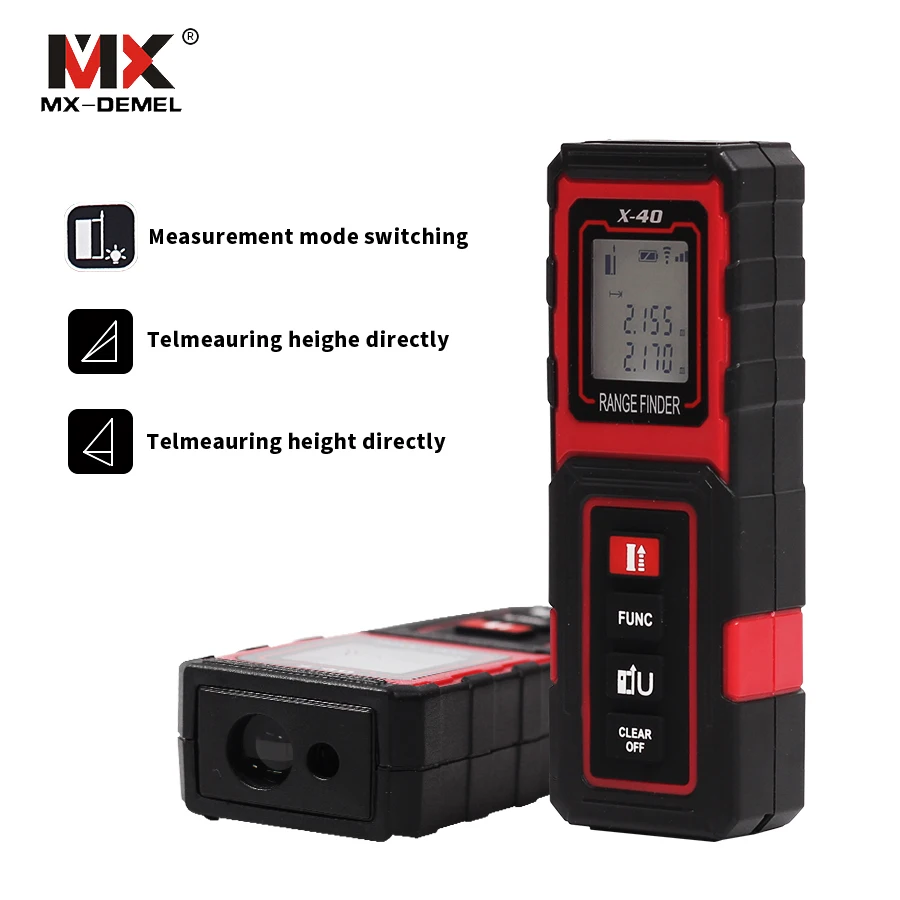 MX-DEMEL 40M Range Finder Laser X-40 Tape Measure Tester New Mini Handheld Rangefinder Distance Meter Digital Instrument |