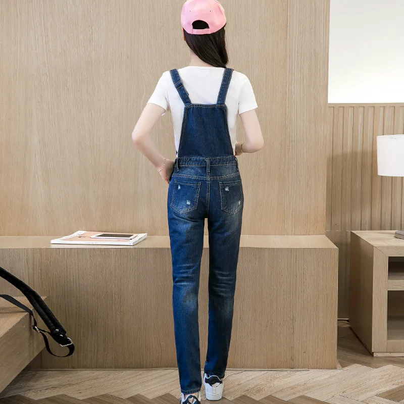 

Women Denim Jumpsuit 2019 Spring Summer Ladies Washed Jeans Rompers Casual Ripped Hole Denim Overalls Jumpsuits