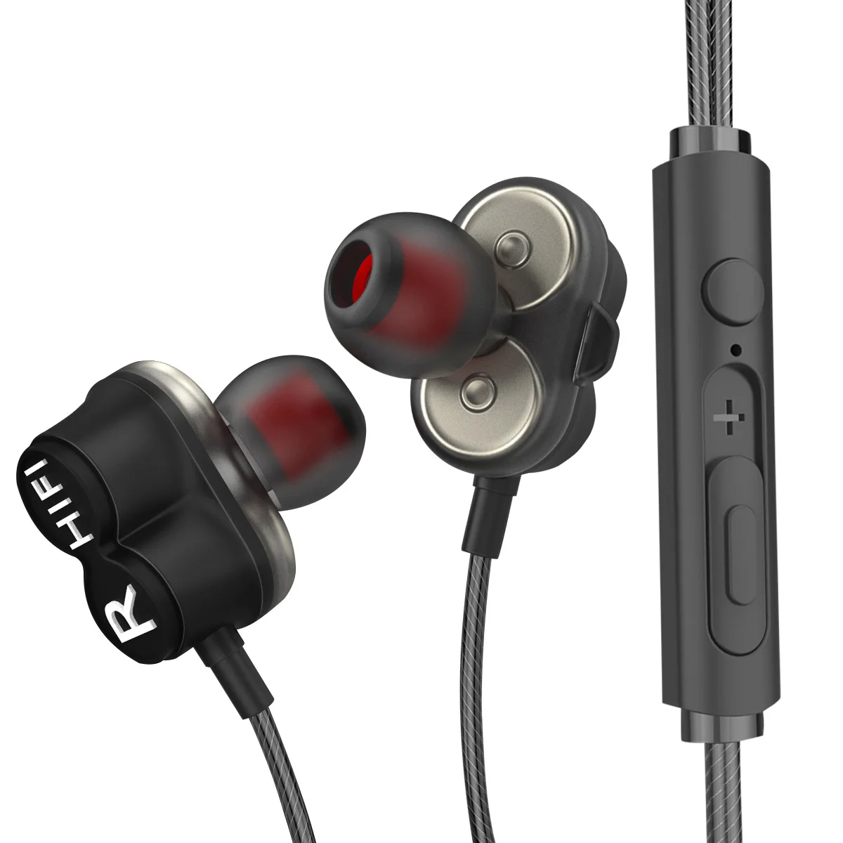 Наушники в ухо наушники с микрофоном двойные для водителей стерео Hi Fi аудио и бас