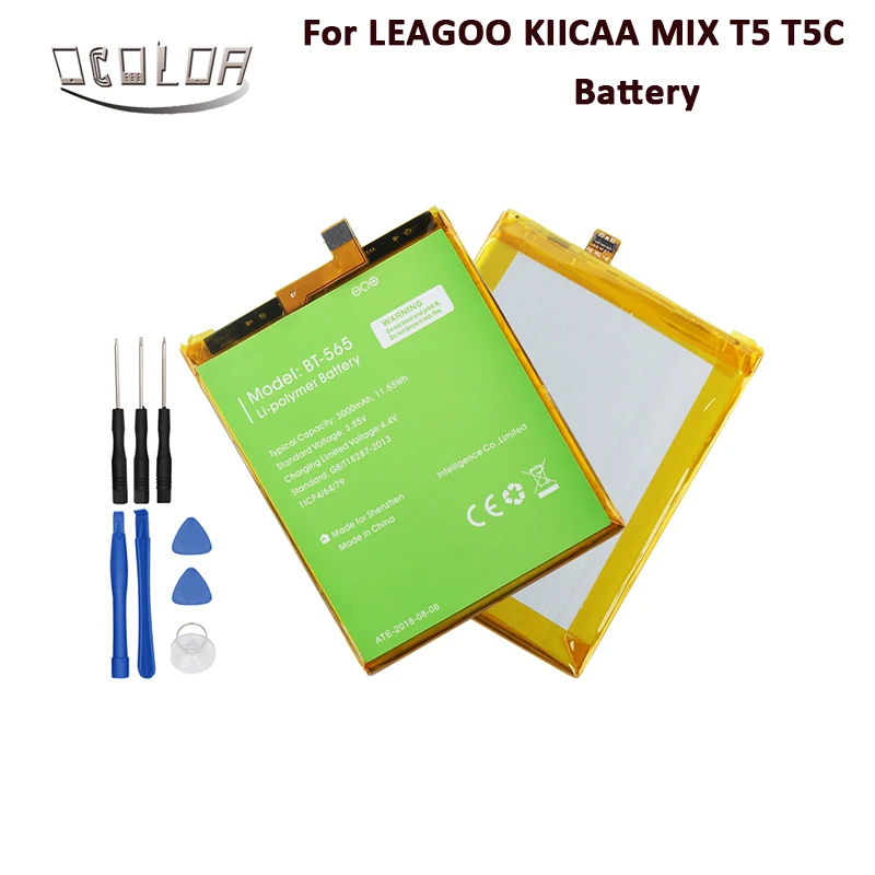 Ocolor для LEAGOO T5 T5C батарея 3000 мАч аксессуары телефонов запасные части KIICAA MIX