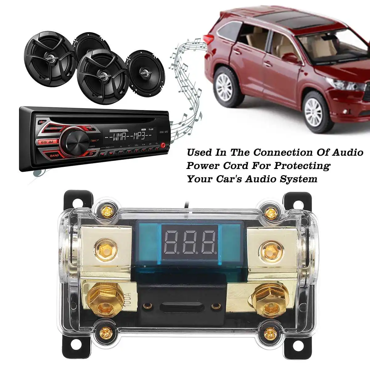 Пластиковый автомобильный блок предохранителей мощности звука 12 В 100 А