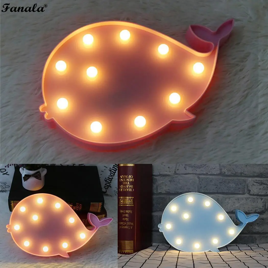 LED ночник Романтический Дельфин Форма настенный светильник домашний декор стола