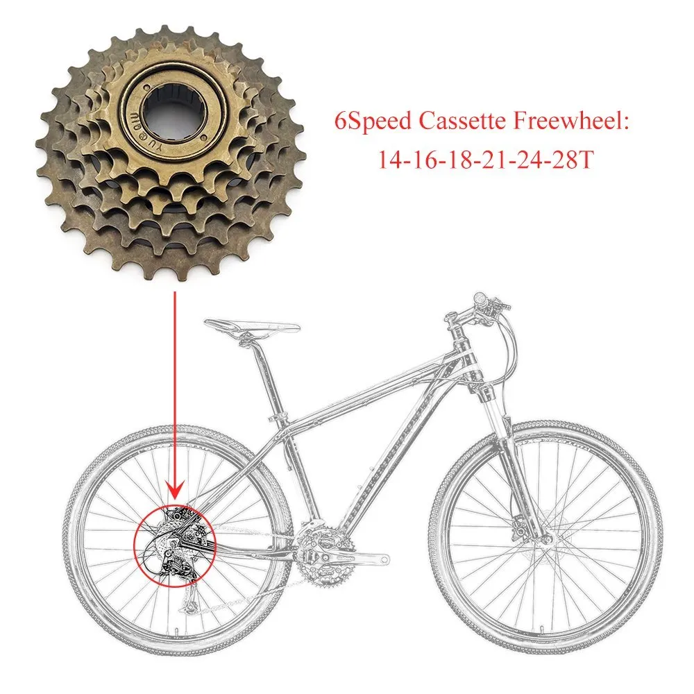 6/7 Скоростные Велосипеды Freewheel 6 7 скоростная кассета свободного хода велосипеда 14