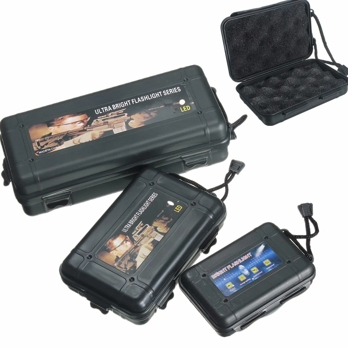 Черный пластиковый чехол для фонарика Jiguoor S M L XL|plastic flashlight|flashlight flashlightbox for flashlight |