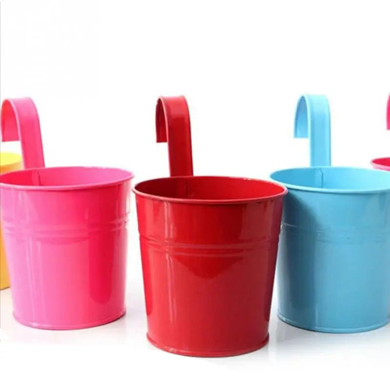 Настенный цветочный горшок с крючком 3 цвета железные горшки держателем для