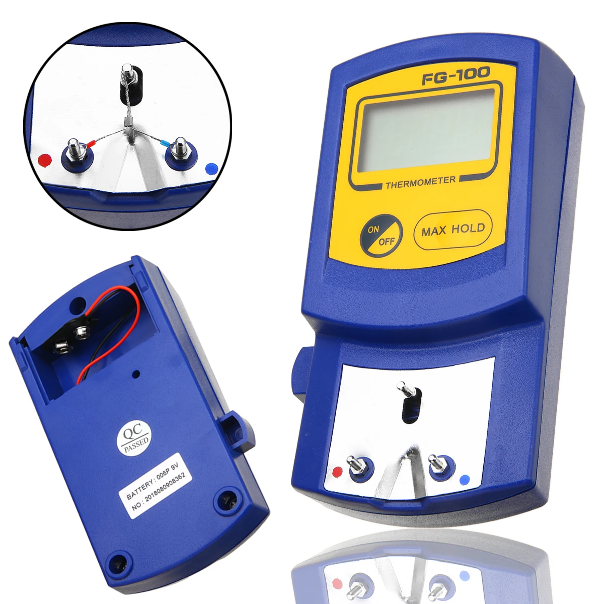 

FG-100 Digital Soldering Iron Tip Thermometer Temperature Tester LCD Display 0-700 Degree with 5pcs Lead Free Senor Set