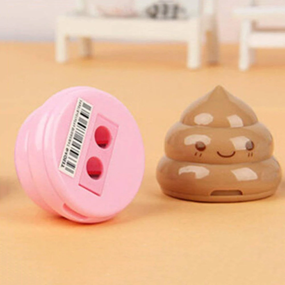 AAAJ-3PCS Cute Creative Pencil Sharpener 2 Holes Pattern of Poop-Random Color | Канцтовары для офиса и дома