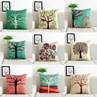 tree pattern pillow case throw pillowcase cotton linen printed pillow covers for office home free