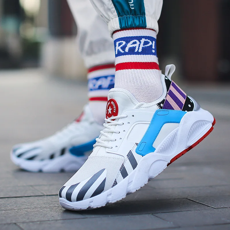 Fooraabo New 2019 Men Sneakers Beathable Fashion Male Casual Shoes Autumn Lace Up Baskets Homme Non-slip Tenis Masculino Adulto | Обувь