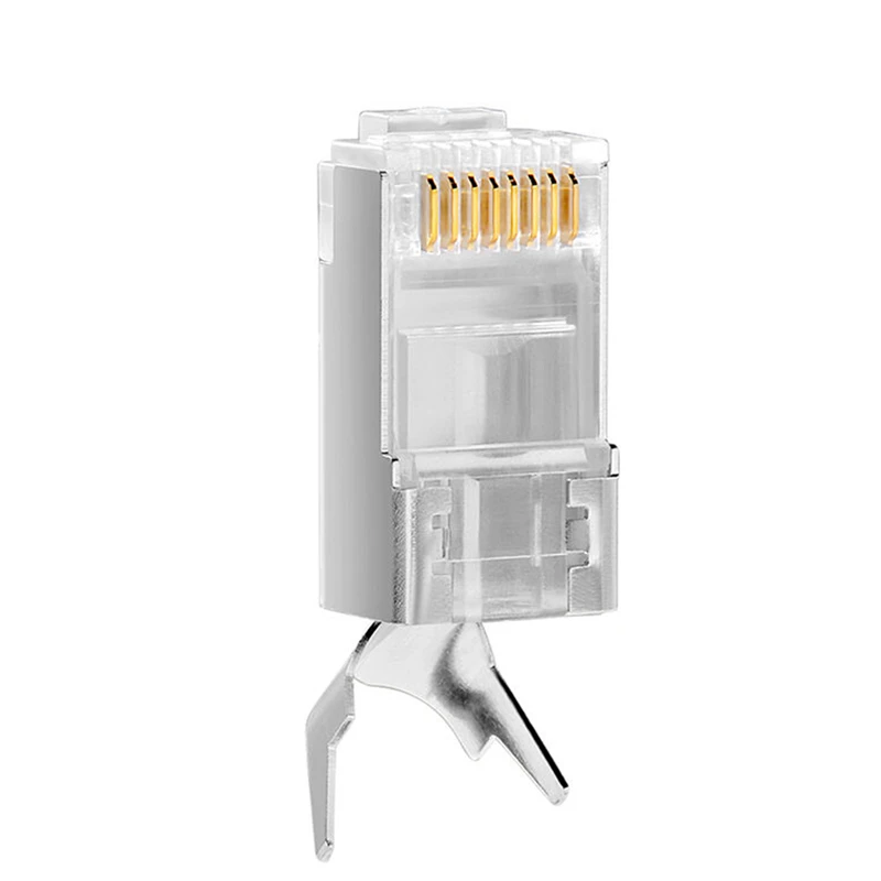Choseal 10 шт. Cat7 RJ45 штекер Gigabit Ethernet экранированный позолоченный медный 8P8C сетевой