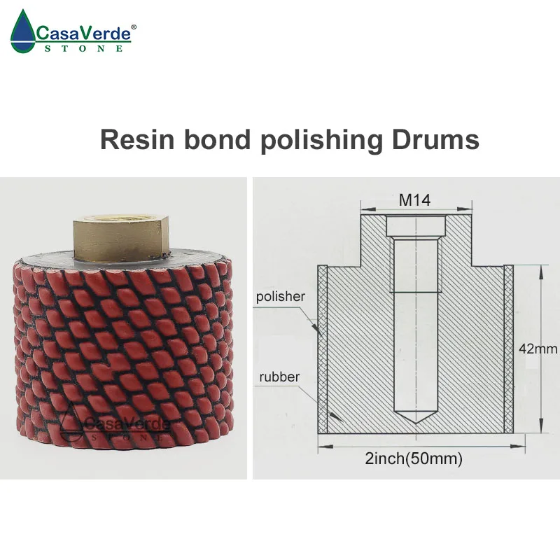 Бесплатная доставка Сухие алмазные барабанные колеса 2 дюйма резьба M14 для