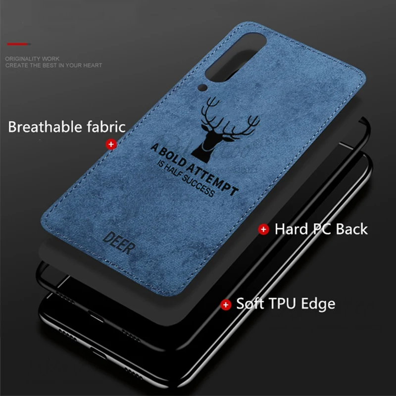 Luxury Cloth Fabric Phone Case For Samsung Galaxy S10 Plus S10e s 10 Cover 3D Silicone Soft A30 A50 a505f 2019 | Мобильные телефоны