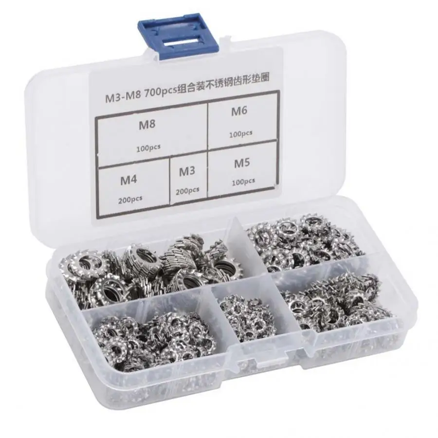 Комбинированная коробка M3/M4/M5/M6/M8 700 шт. из нержавеющей стали звезда 304 прокладка