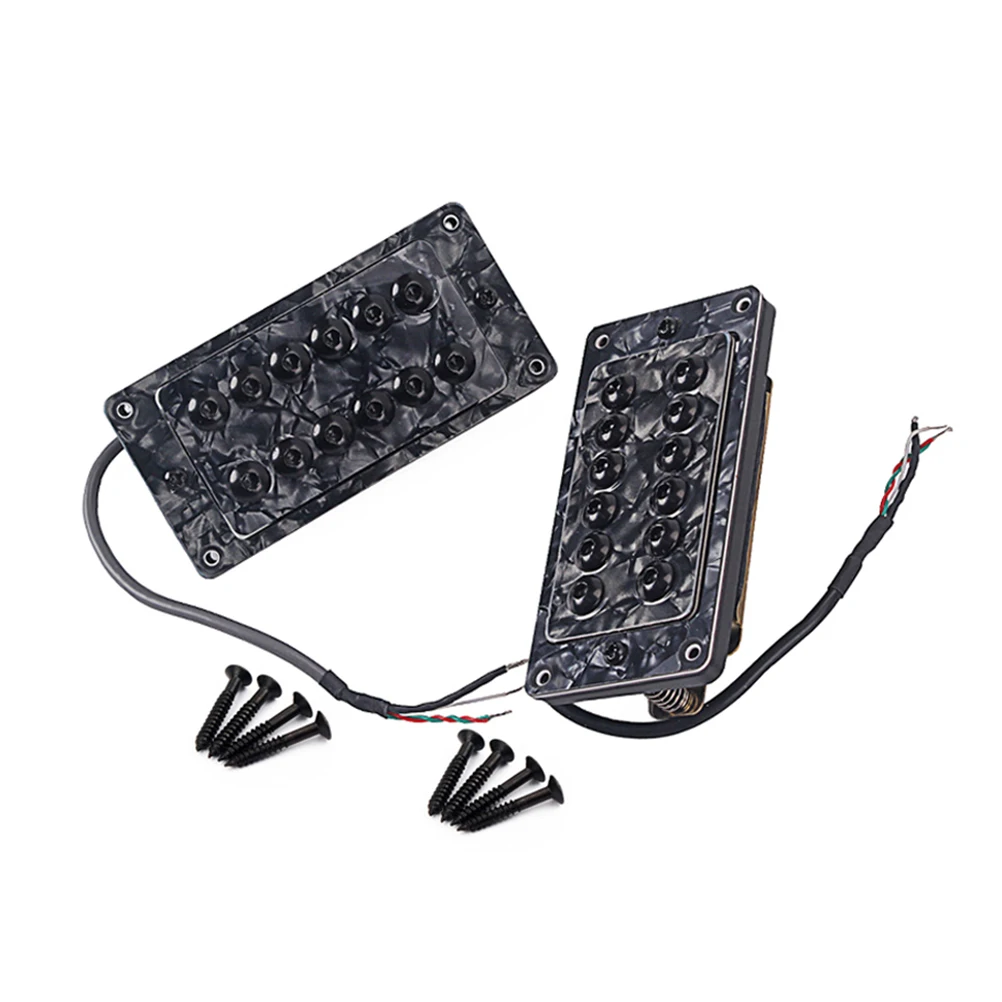 2Pcs Black Pearl Guitar Pickups Ceramic Magnets Electric Double Coil Humbucker (Black &amp Red) | Спорт и развлечения