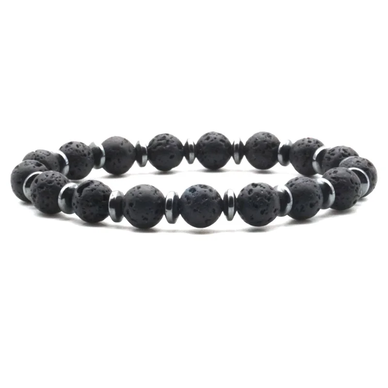 Black Hematite 8MM Lava Stone DIY Aromatherapy Essential Oil Diffuser Bracelet Men Women Jewelry Pulseras Mujer | Украшения и