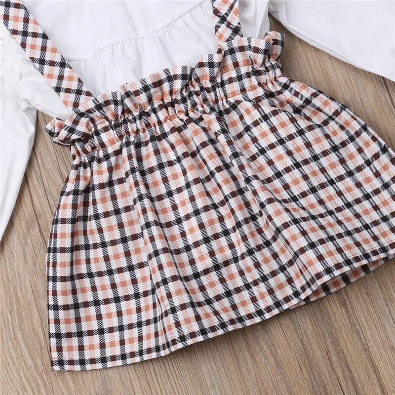 PUDCOCO Newest Cute Newborn Kids Baby Girls Tops T-shirt Suspender Skirt 2PCS Casual Cotton Outfit Clothes Sets 1-5T | Детская одежда и