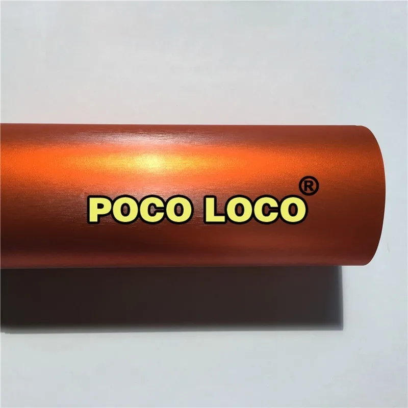 Виниловая ПВХ обертка с металлическим начесом Оранжевый матовый сатин хром