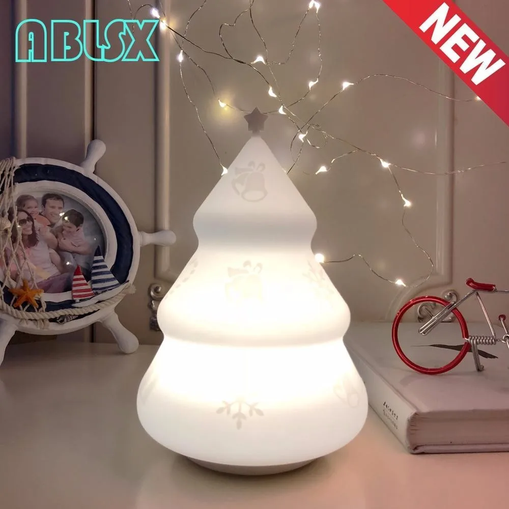 Ночник Санта Клауса для детской комнаты спальни LED 3D Рождественский колокольчик