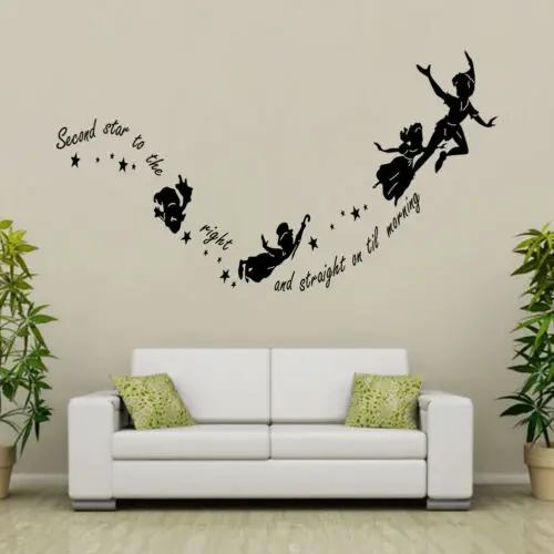 Tinkerbell second star to the right Peter pan Wall Stciker Mural Art Decal | Дом и сад