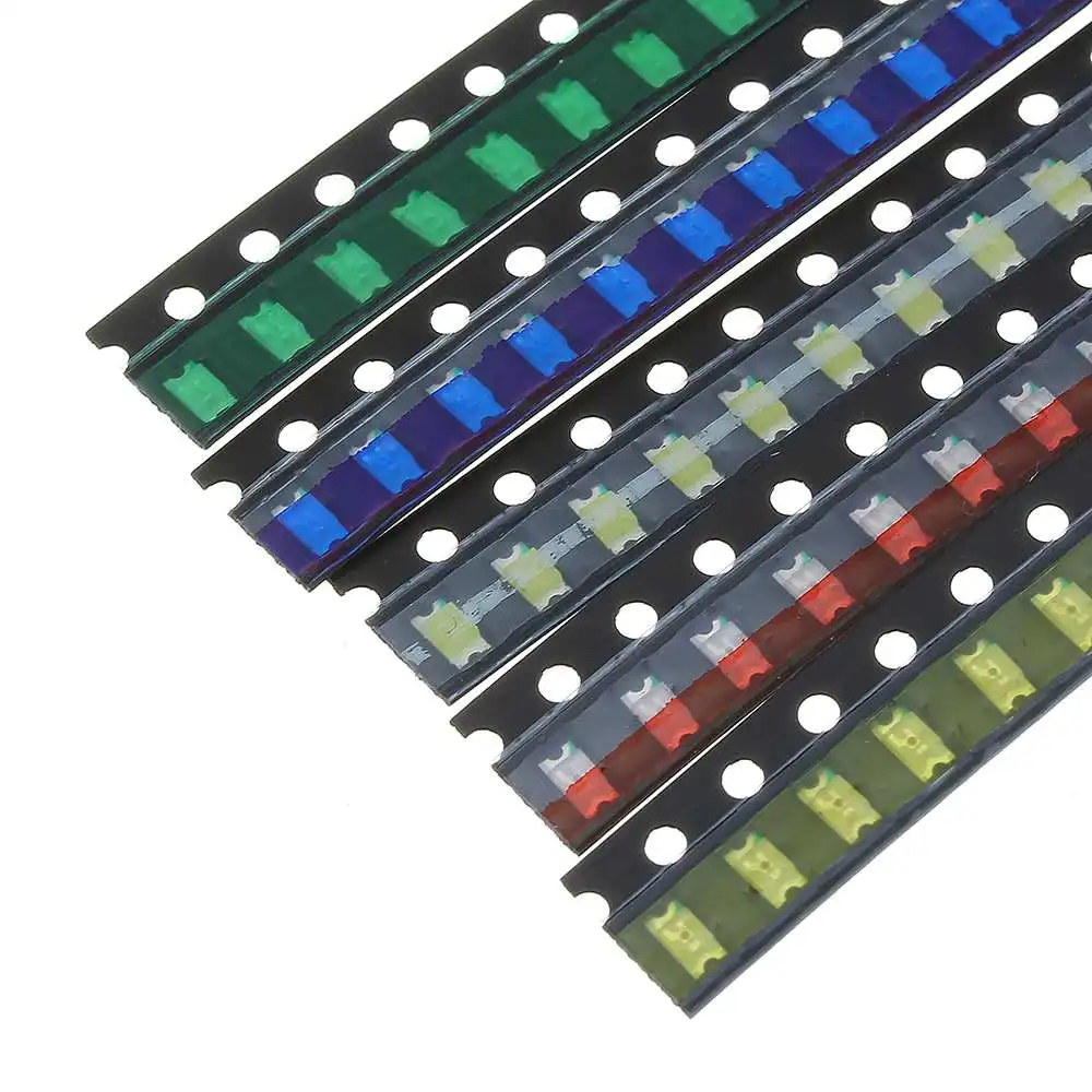 100 шт. 5 цветов 20 каждого ассортимента светодиодов 1206 SMD светодиодный комплект