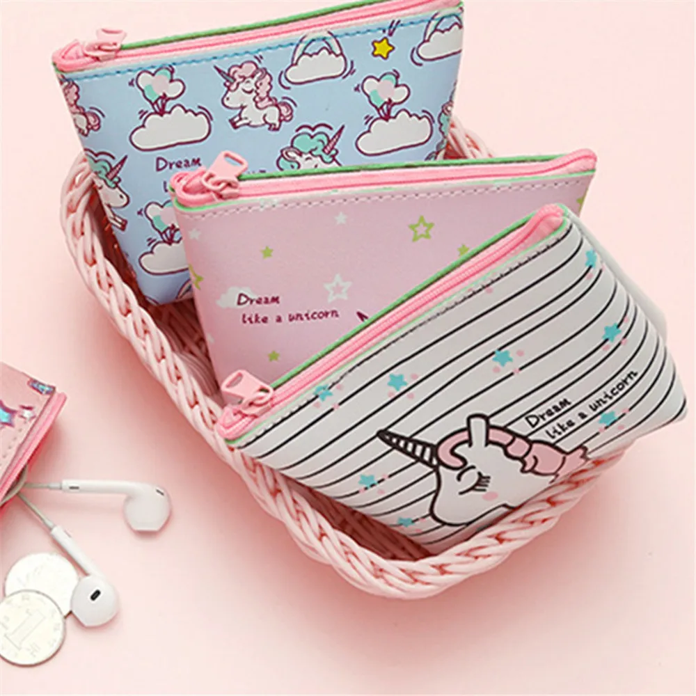Сумки для женщин 2019 держатель бумажника монет Kawaii животные Единорог мини